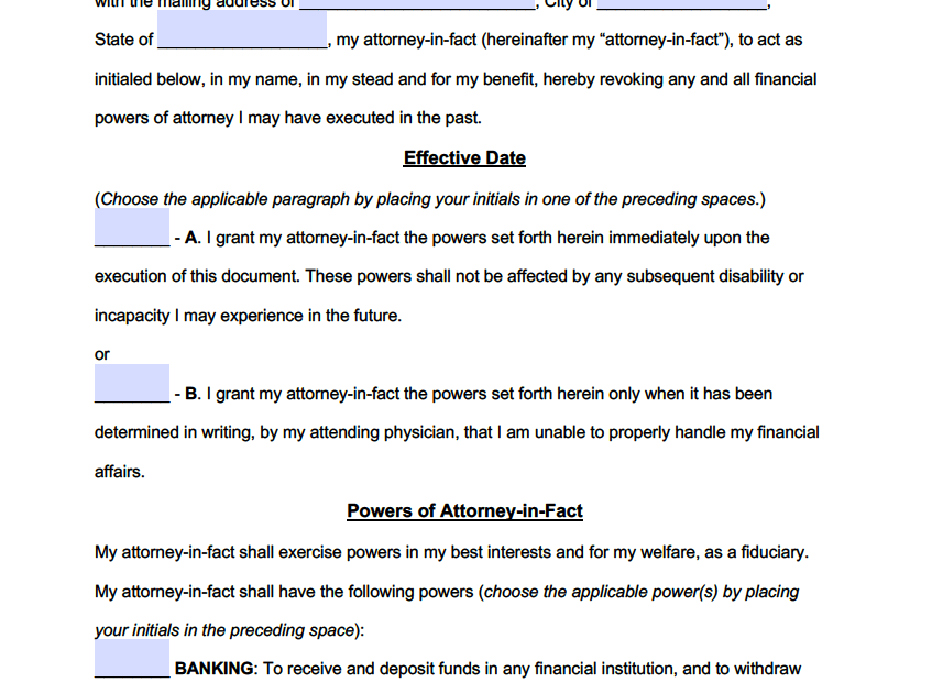 Free Power Of Attorney Forms PDF Word