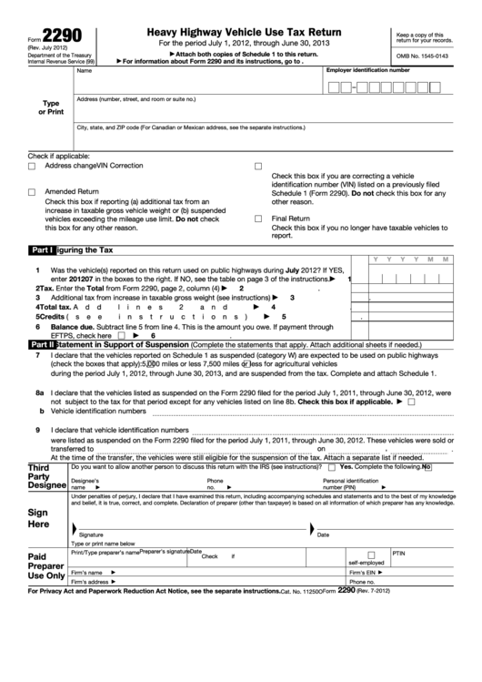 Free Printable 2290 Form Printable Form 2024