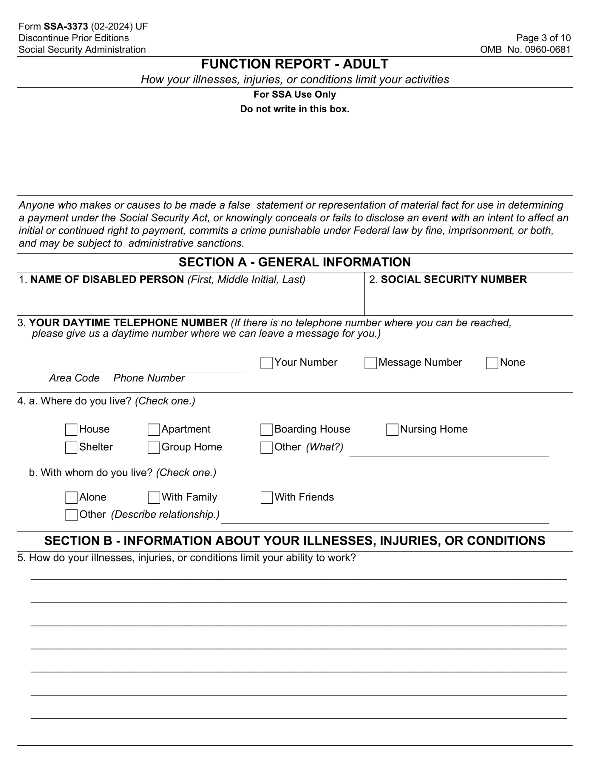From SSA 3373 BK Fill And Edit Forms Online PDF Guru