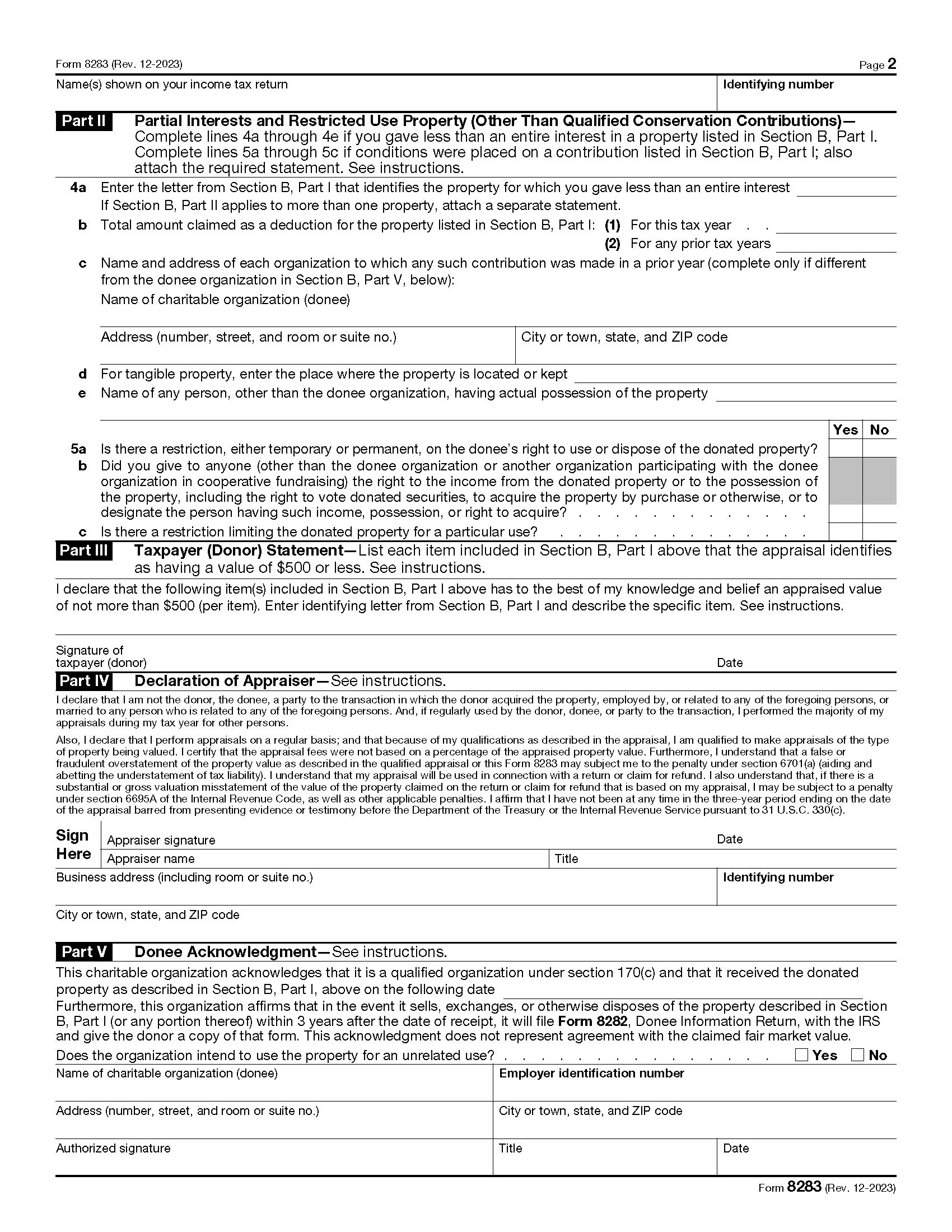 How To Complete IRS Form 8283