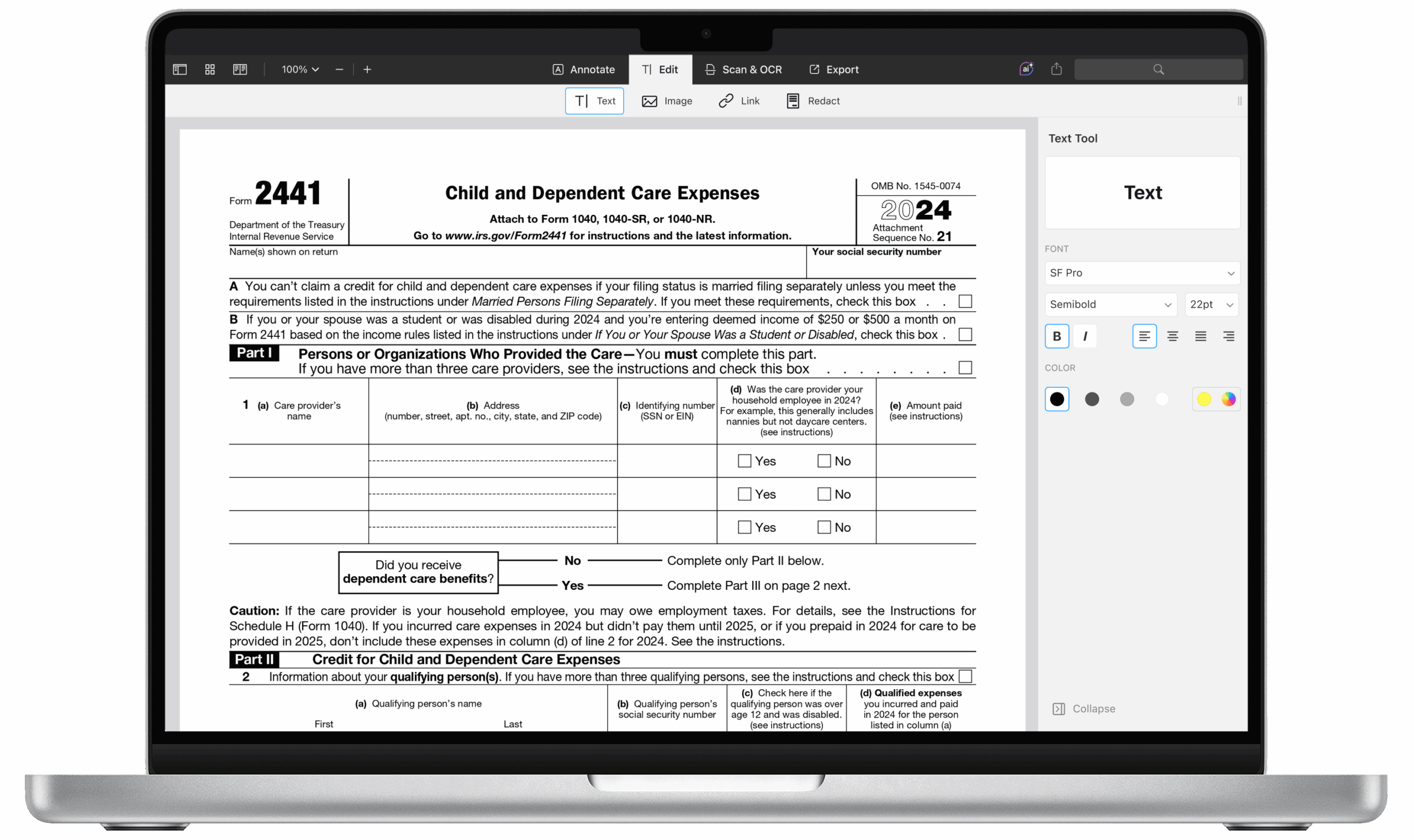 How To Fill Out IRS 2441 Form PDF 2024 2025 PDF Expert