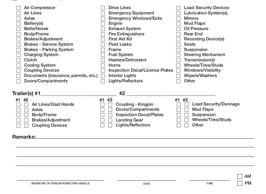How To Fill Out The CDL Pre trip Inspection Form Smart Drive Test