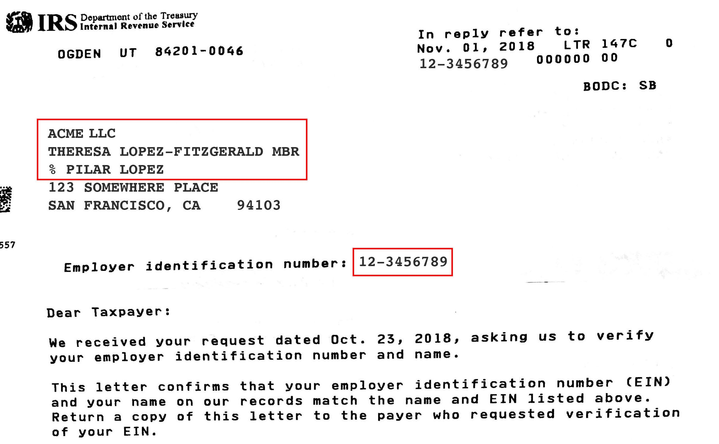 IRS Documentation Must Match Business Name And Tax ID Number TIN 