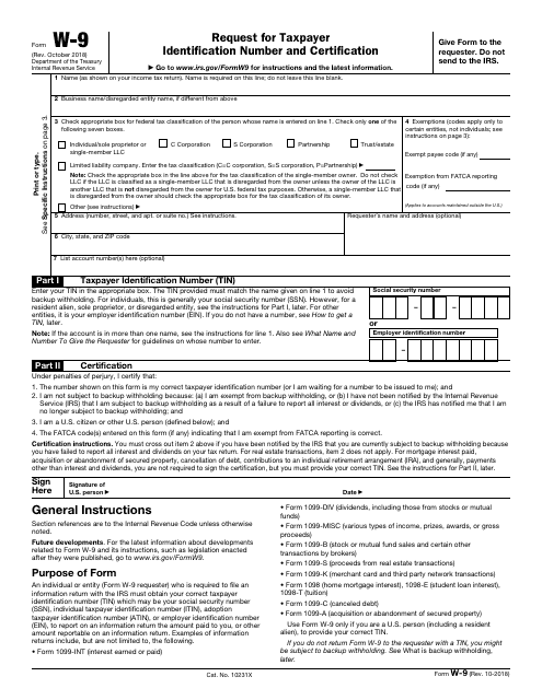 Irs Fillable Form W 9 Printable Forms Free Online