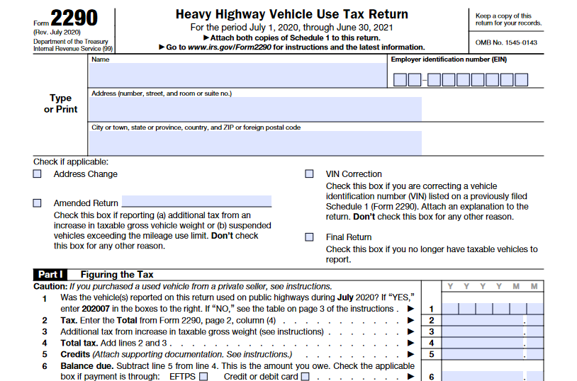 Irs Form 2290 Printable 2025