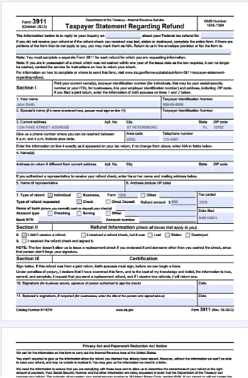 Irs Form 3911 Printable 2021