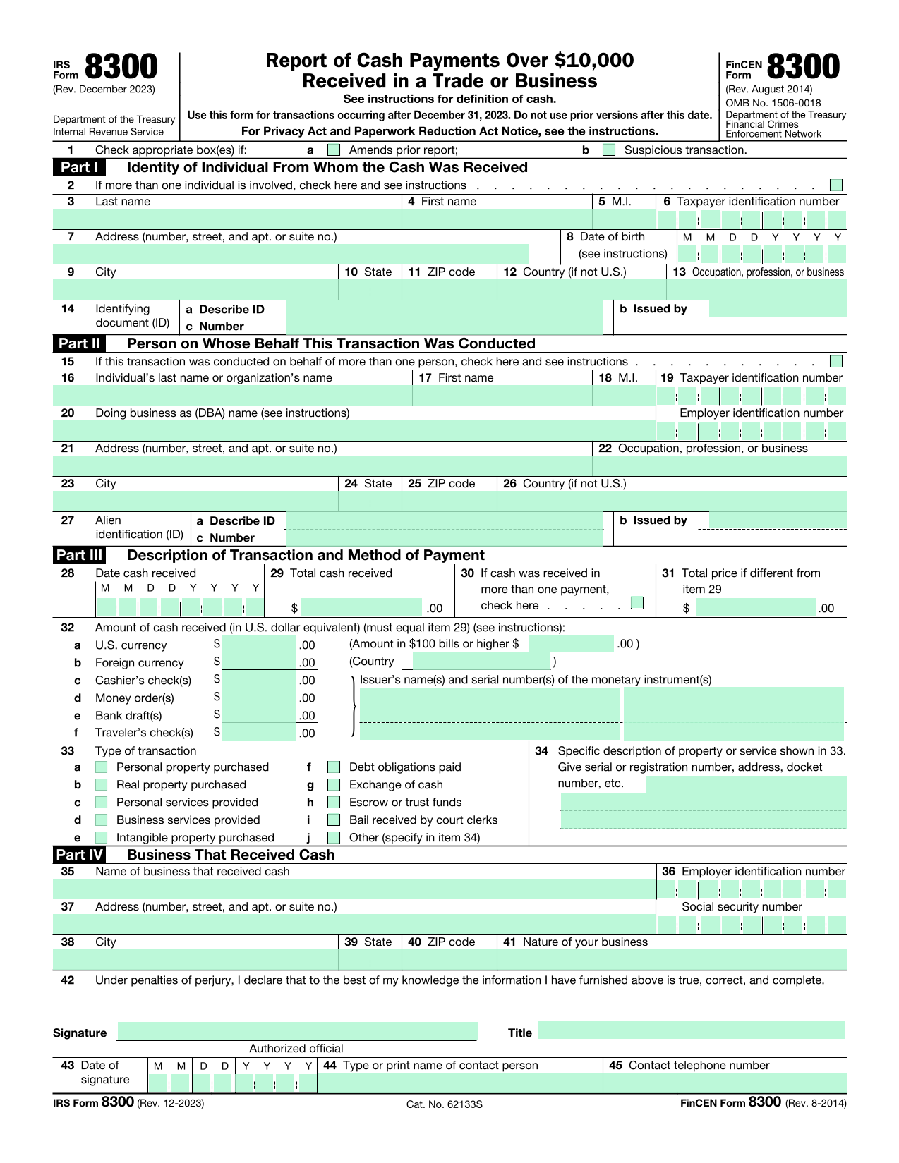 IRS Form 8300