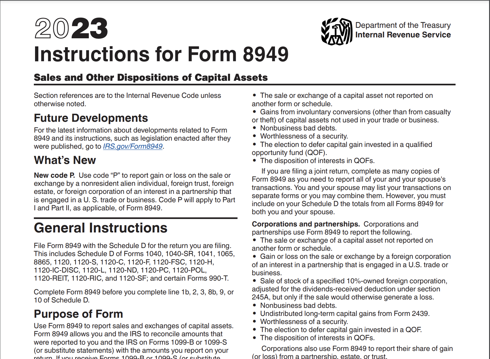 IRS Form 8949 Report Realized Gains From An Exchange IRS Form 8949 Report Realized Gains From An Exchange
