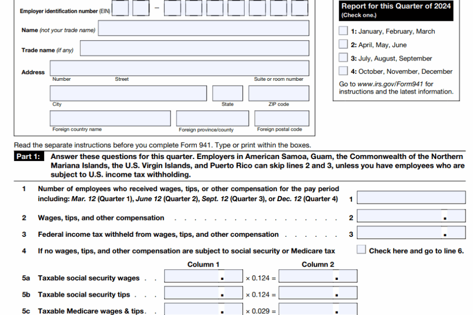 IRS Introduces New Changes To Form 941 For 2024 Tax1099 Blog