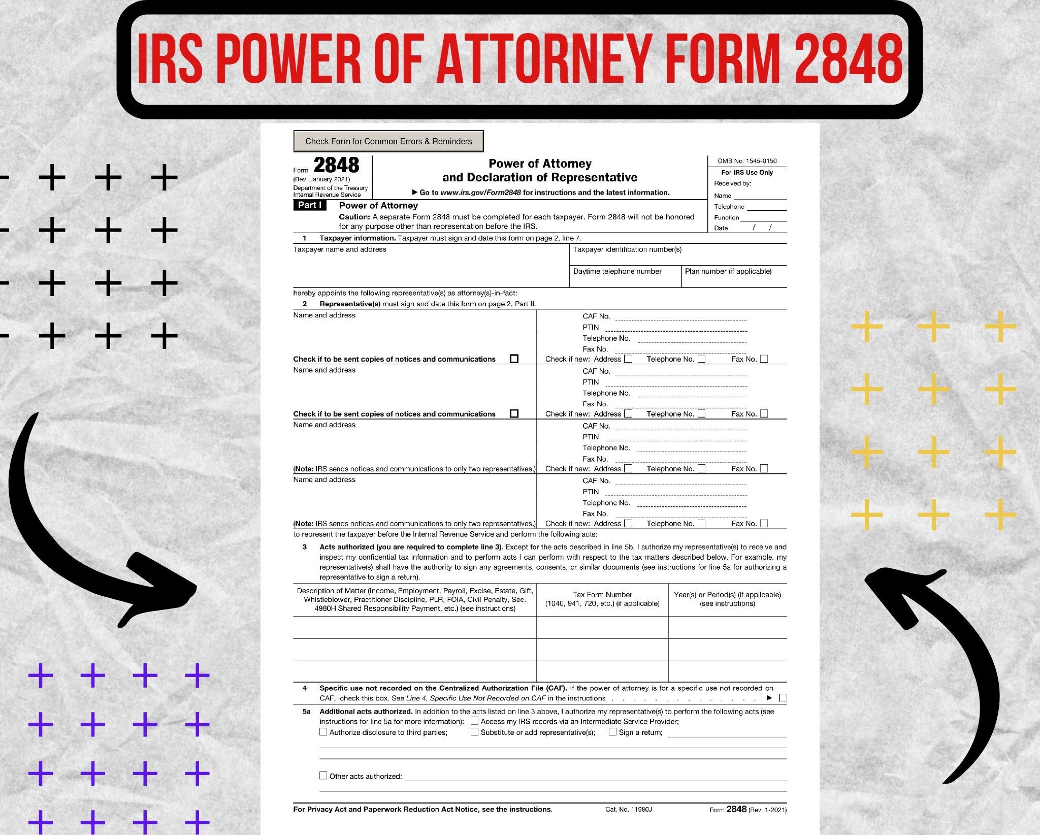 IRS Power Of Attorney Form 2848 Revised Jan 2021 IRS Power Of Attorney Form IRS Power Of Attorney Template Etsy
