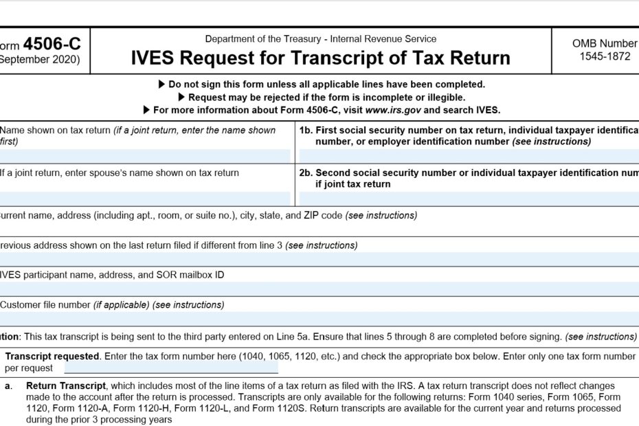 IRS Releases New Form 4506 C