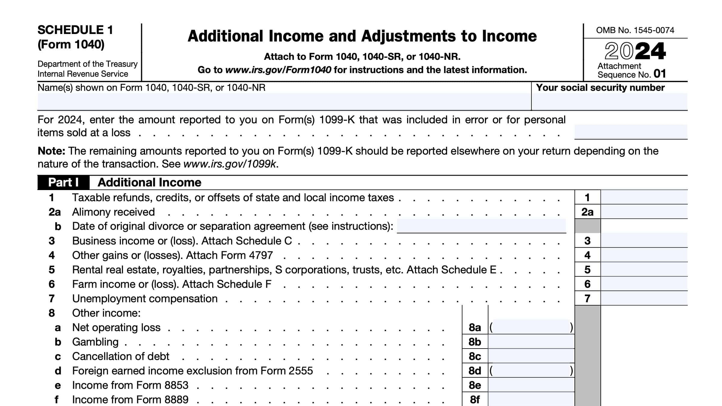 IRS Schedule 1 Instructions Additional Income U0026 AGI Adjustments IRS Schedule 1 Instructions Additional Income U0026 AGI Adjustments