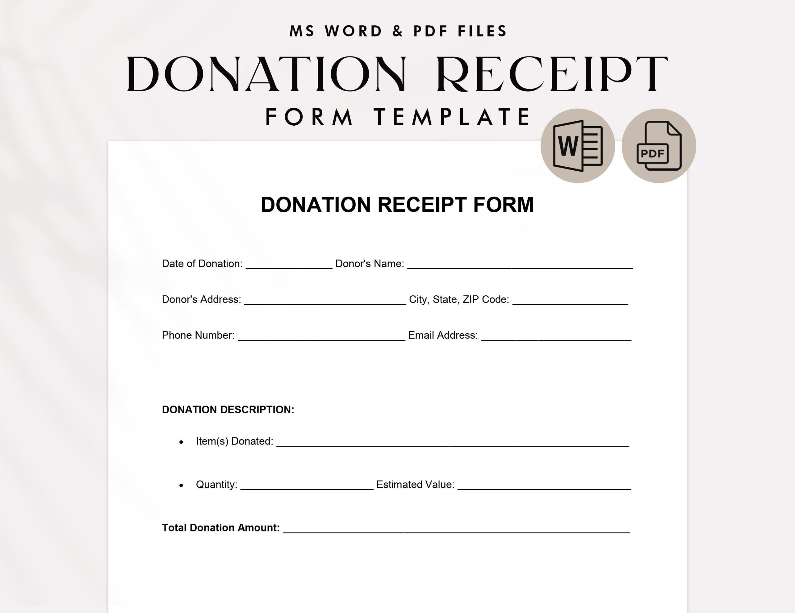 Nonprofit Donation Receipt Printable Donation Receipt Forms 