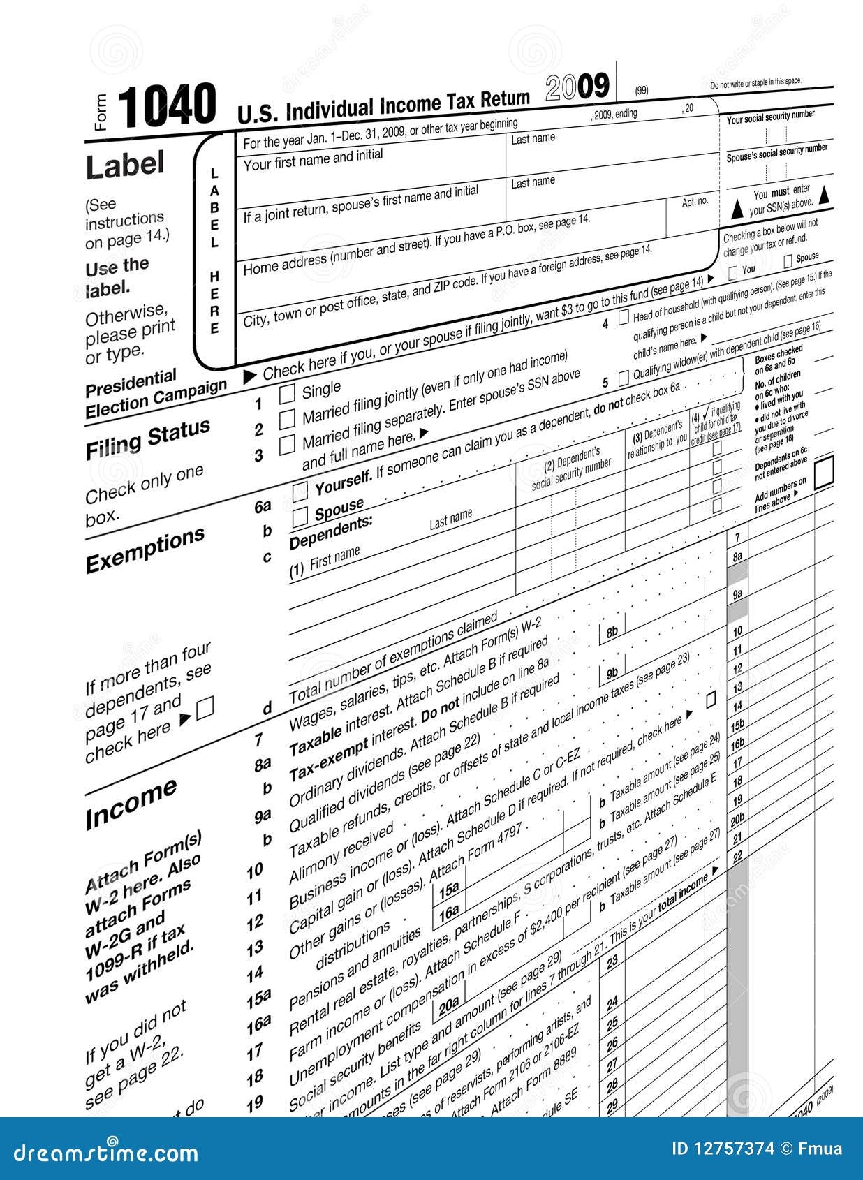 One 1040 Blank Form Taxes Editorial Stock Image Image Of Address Budget 12757374