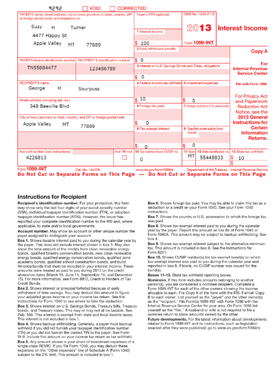 Printable 1099 int Form 2024 1099 INT Tax Forms 25 Pack IRS 