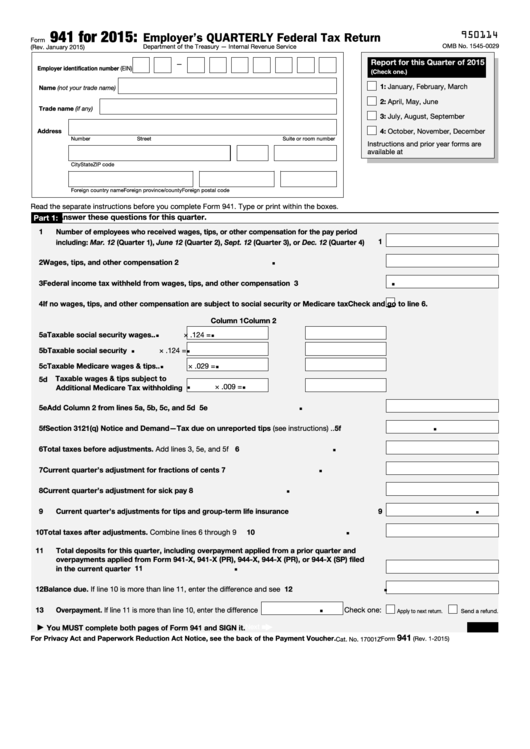 Printable 941 Tax Form Printable Form 2024