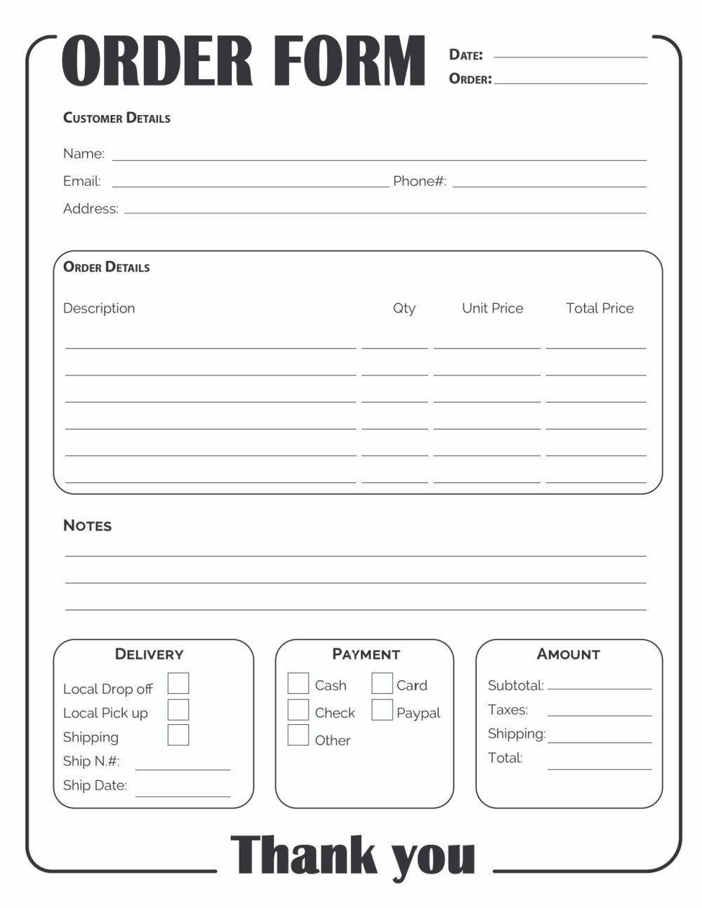 Printable Order Form Template 2 Options Freebie Finding Mom Worksheets Library
