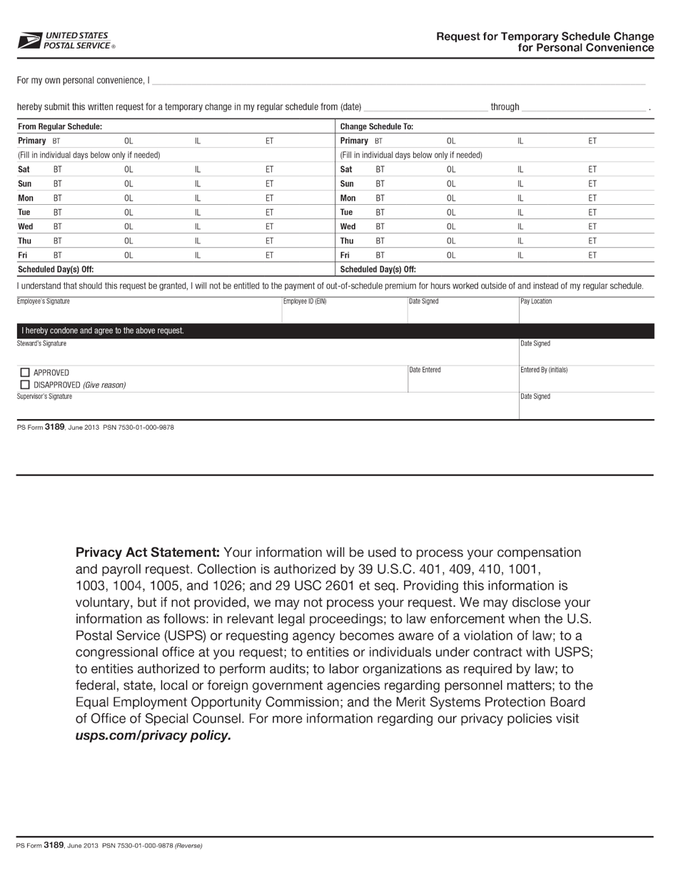 PS Form 3189 Fill Out Sign Online And Download Fillable PDF Templateroller