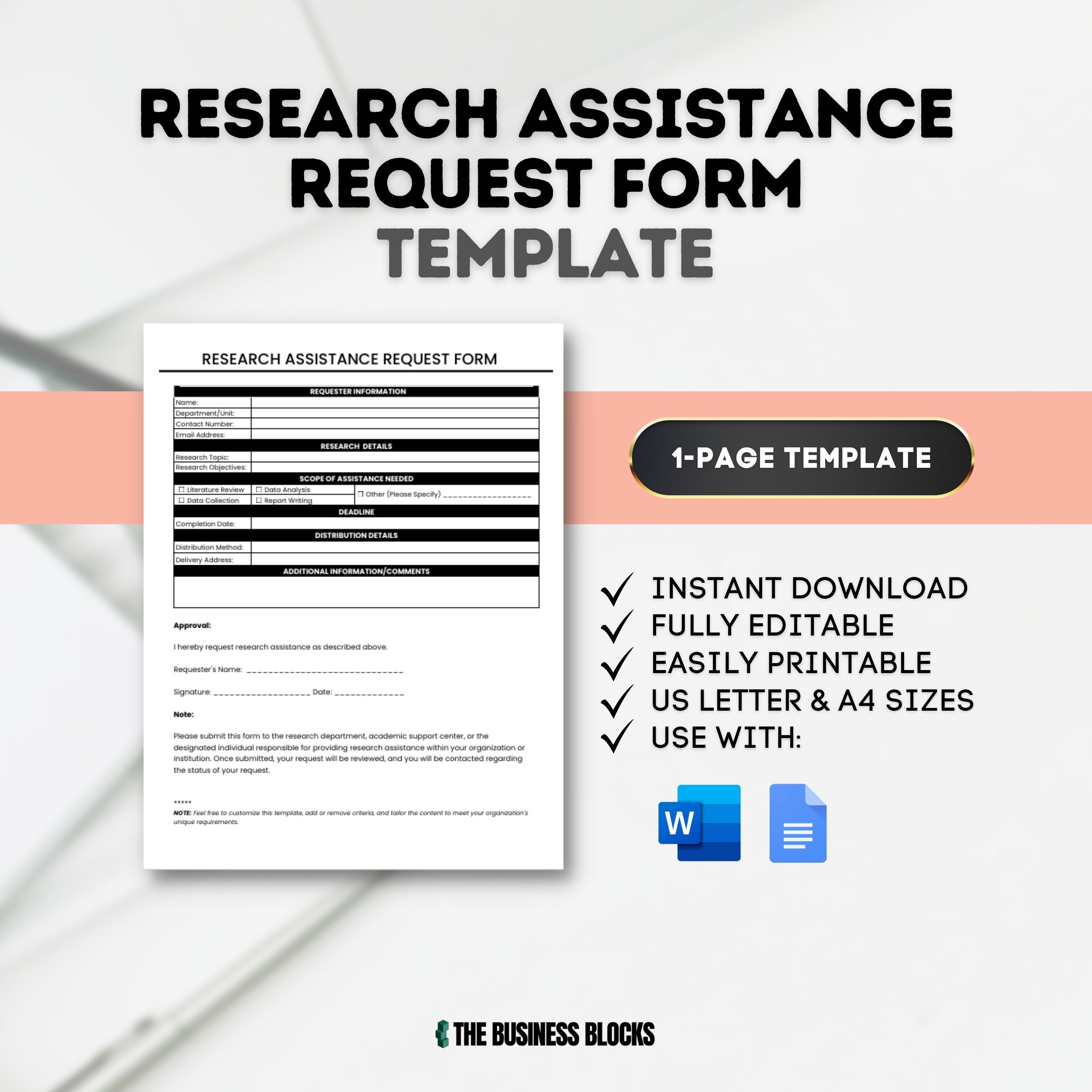 Research Assistance Request Form Template Research Support Request Research Collaboration Request Form Research Support Inquiry Form Etsy