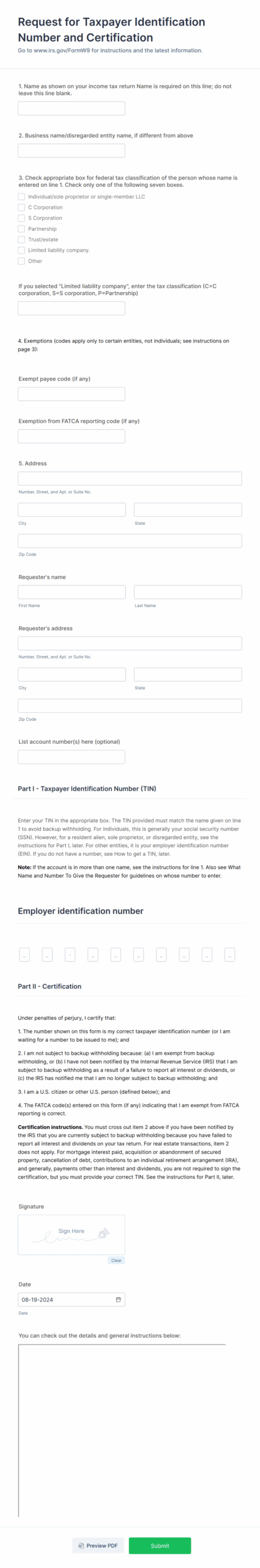 W9 Form Template Jotform Worksheets Library