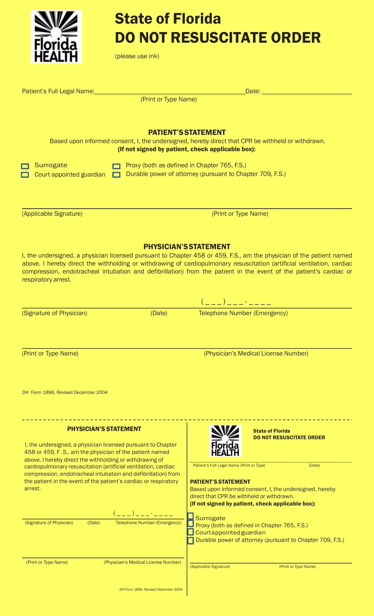 What Is A DNR DNRO Free DNR Form Florida Elder Needs Law 