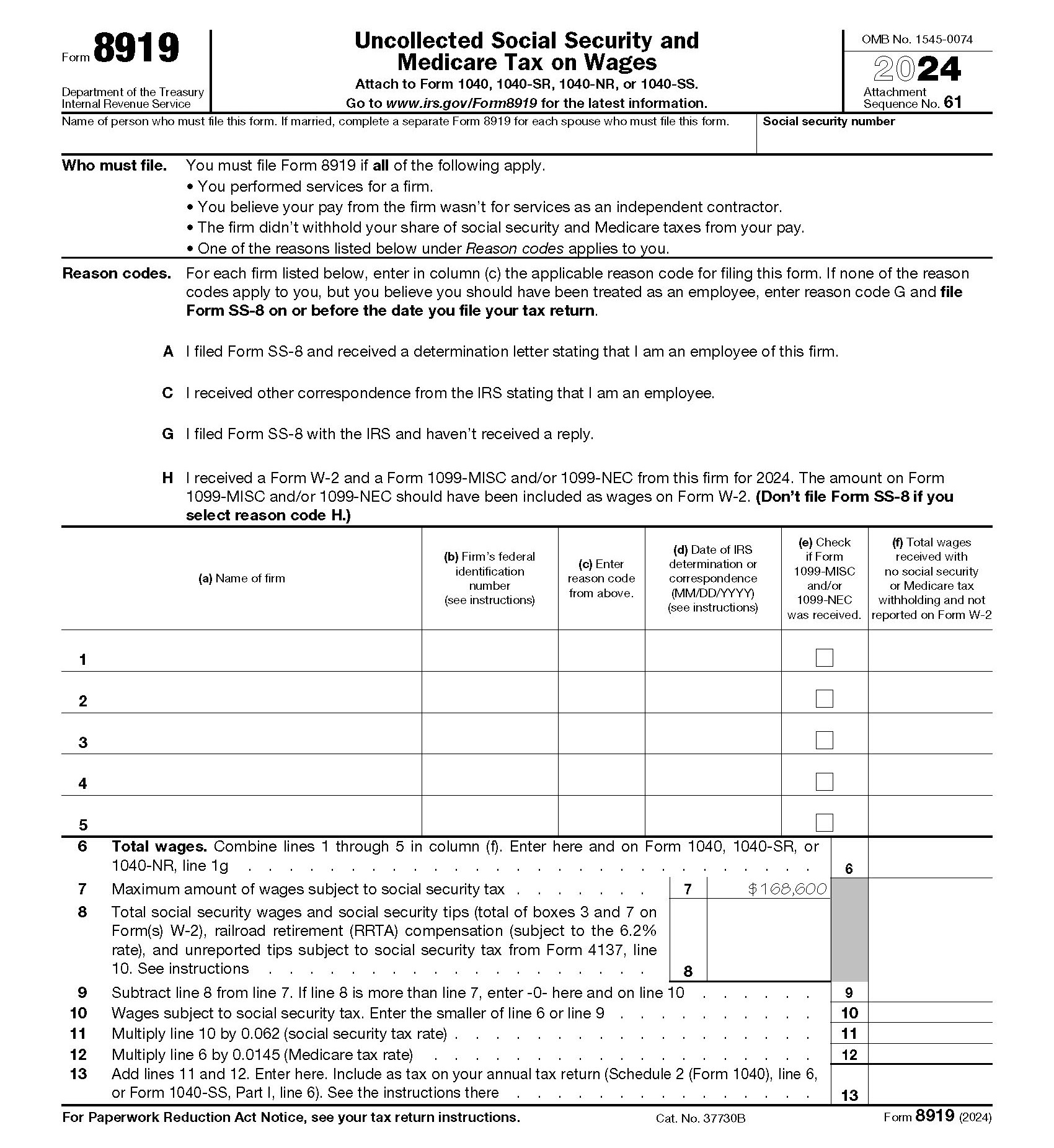 When To Use IRS Form 8919 When To Use IRS Form 8919