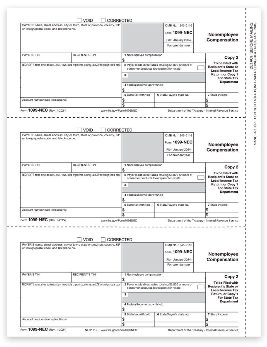 Where Can I Get 1099 Forms 2024 1099 NEC And 1099 Misc 4 Part Tax 