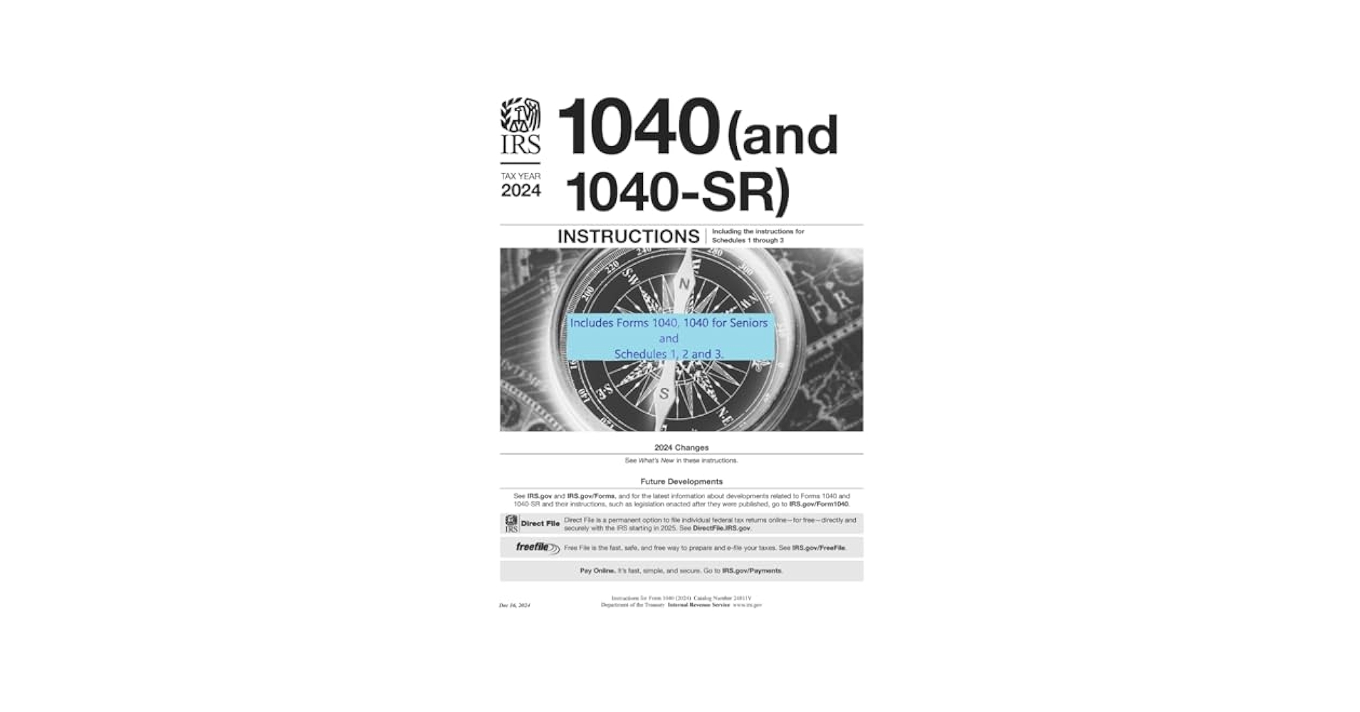 Year 2024 1040 and 1040 SR Instructions And Forms For Filing 1040 1040 For Seniors And Schedules 1 2 And 3 Also Known As Publication 17 With Filing Forms IRS 9798304376488 Amazon Books