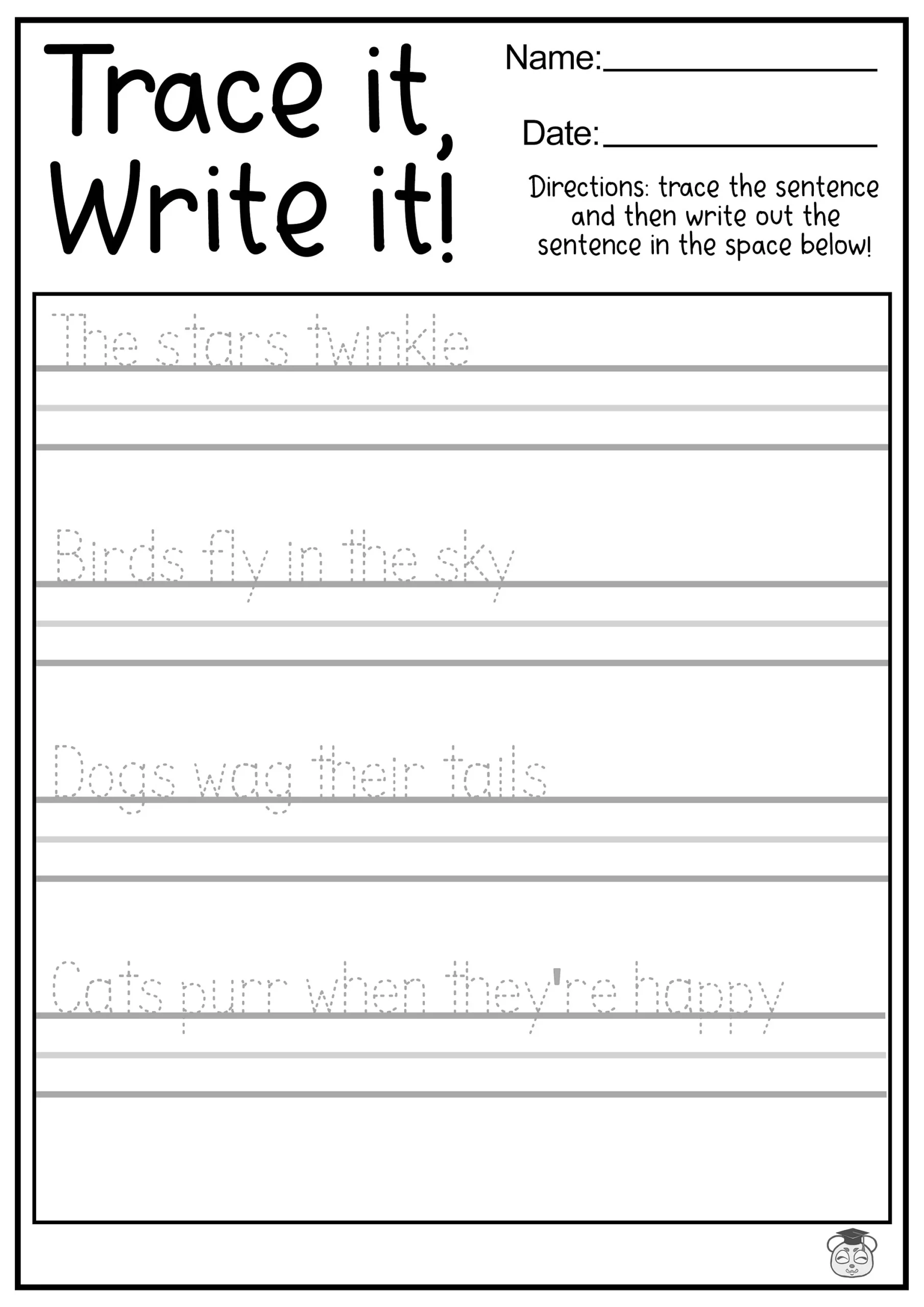23 Printable Tracing And Writing English