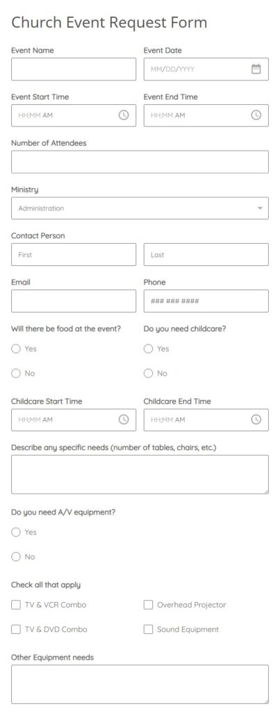 Sample form displayed on a clipboard