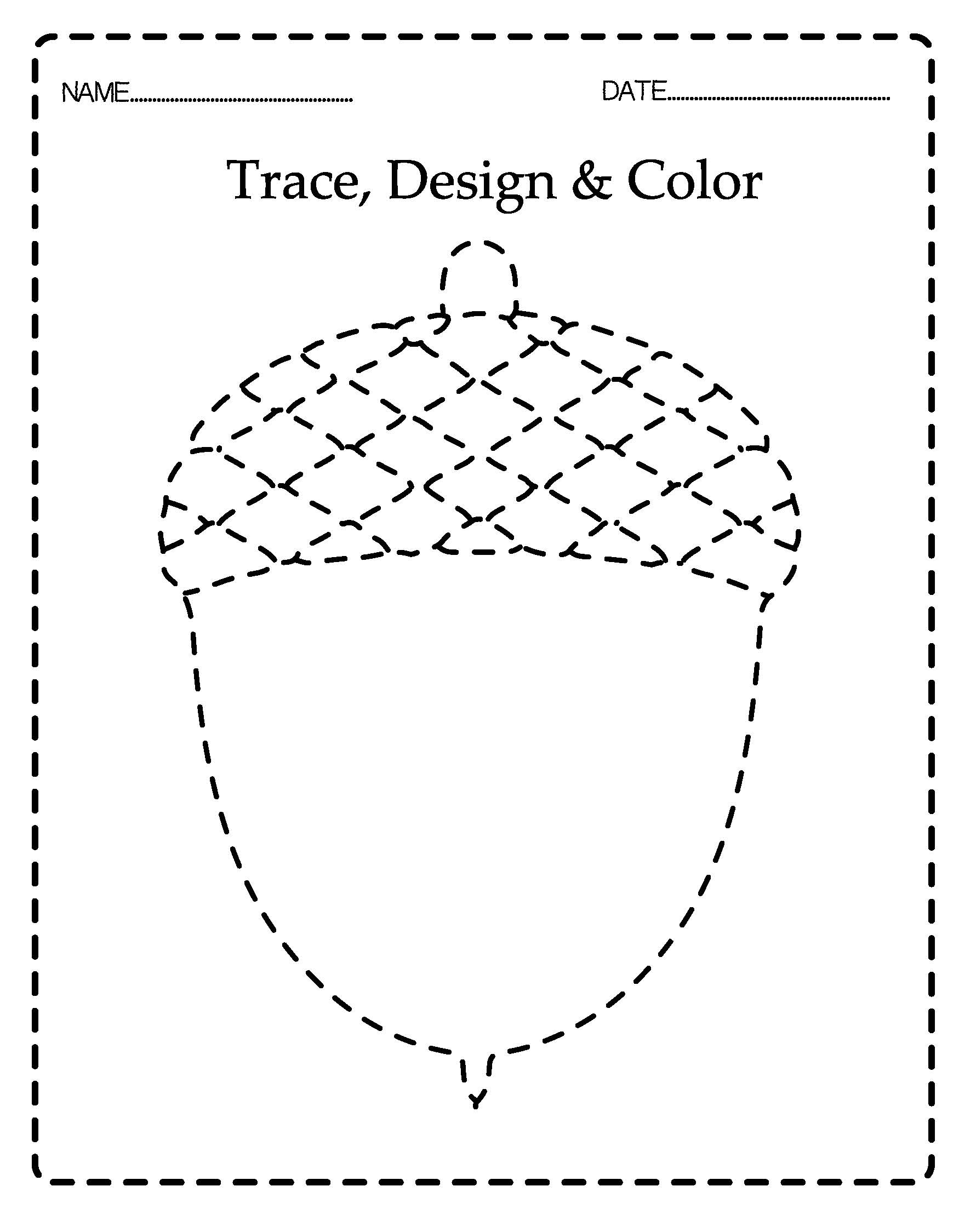 Autumn Thanksgiving Tracing Worksheets Worksheets And Teaching Materials