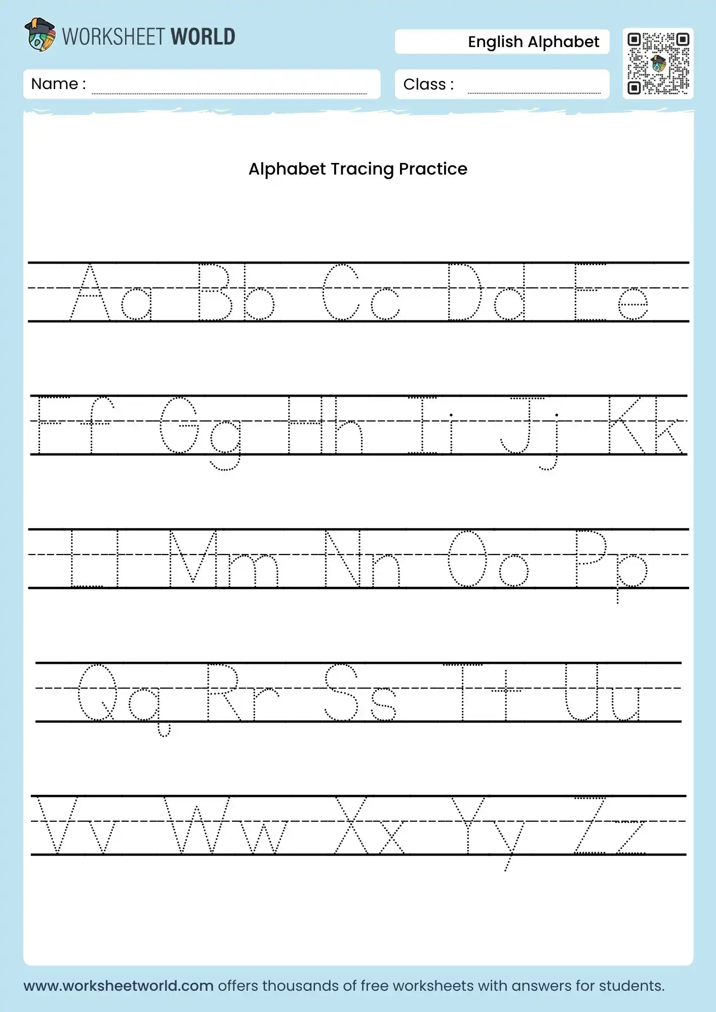 Free Alphabet Tracing Worksheets Pdf For Kids