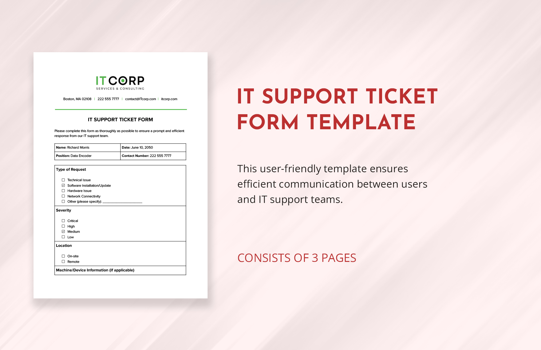 Close-up view of a printable ticket request form on a clipboard