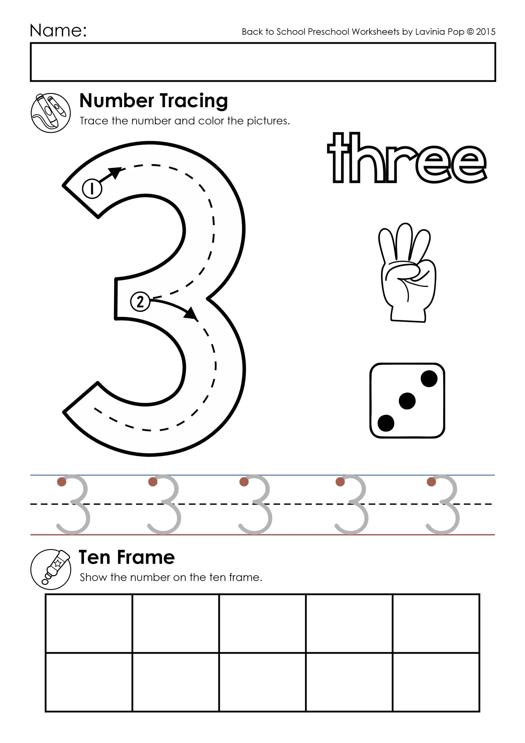 Number Tracing Practice Worksheets 1 10 10 Pages
