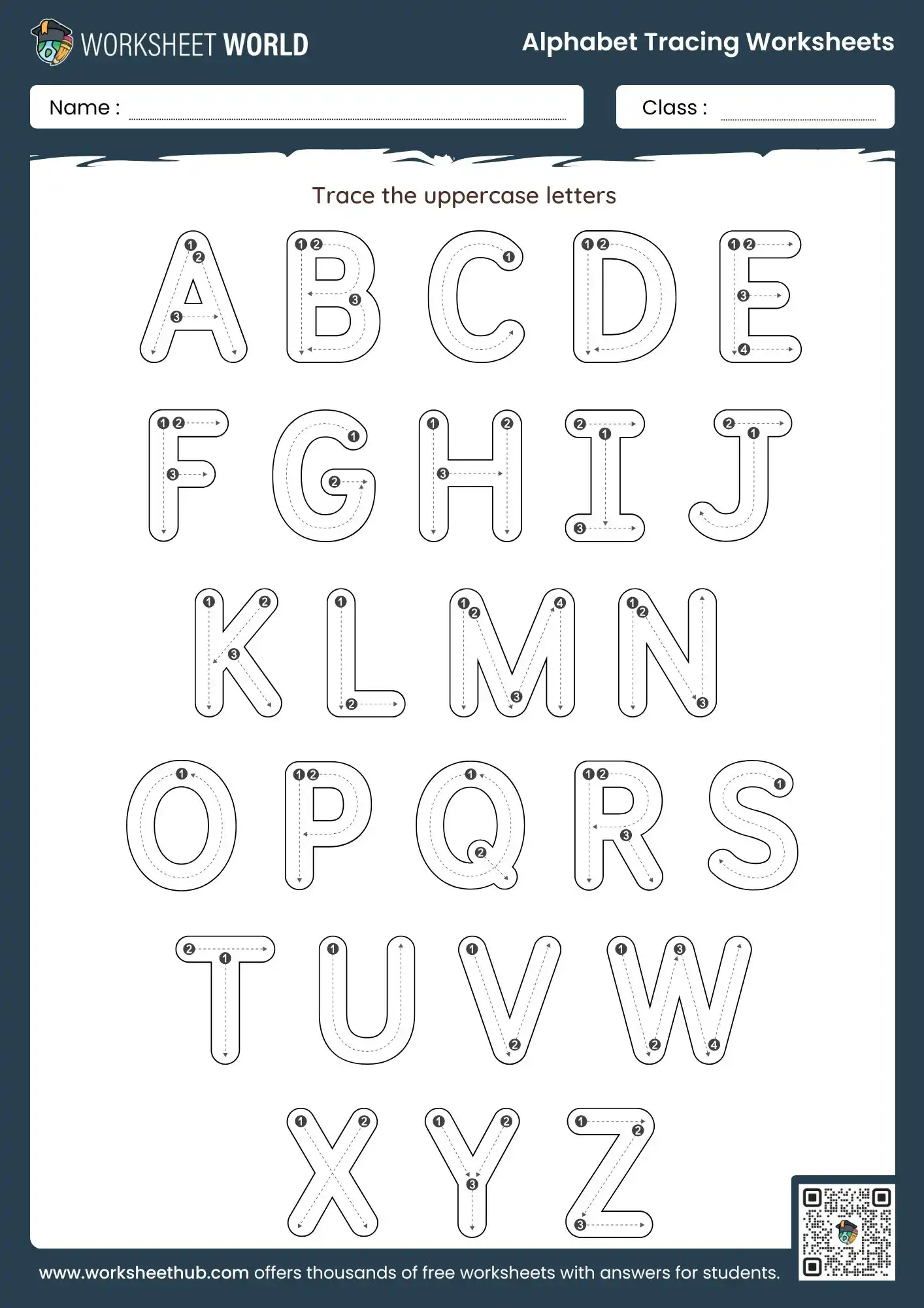 Preschool Alphabet Tracing Worksheets