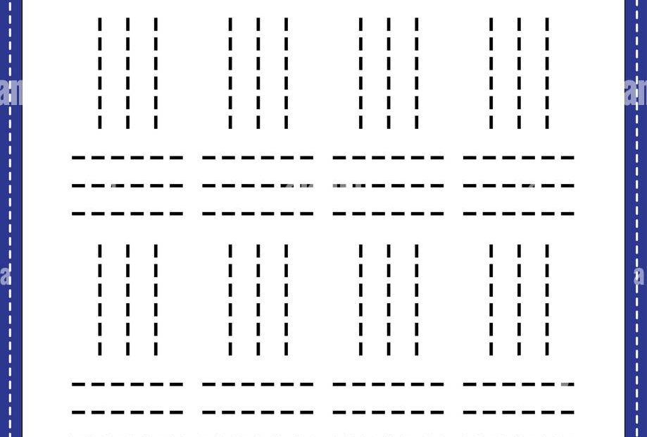 Tracing Lines Worksheet For Kindergarten And Preschool Kids For Educational Activities In A Printable Illustration Image415454000