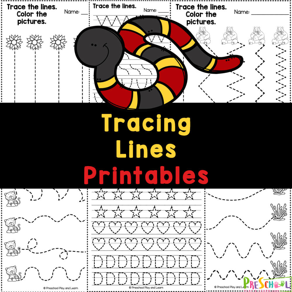 Tracing Lines Worksheets For Preschool And 3 Year Olds